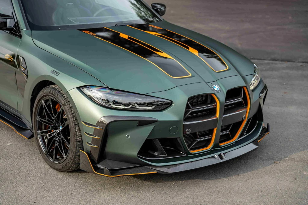 bmw m4 g82 po tuningu wizualnym w bear garage kraków